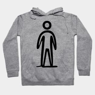 Stick figure man in black ink Hoodie